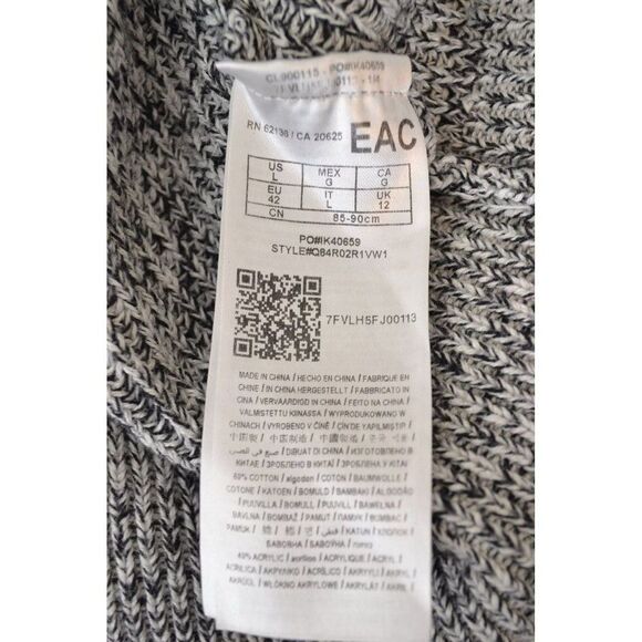 Guess Women's Large Grey V Neck Long Sleeve Lace Up Sweater - Picture 10 of 12